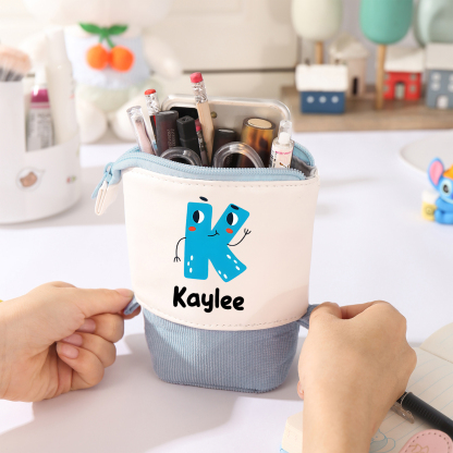 Personalized Pencil Case Custom Name And Letter Pencil Case Back To School Gift For Boys Girls