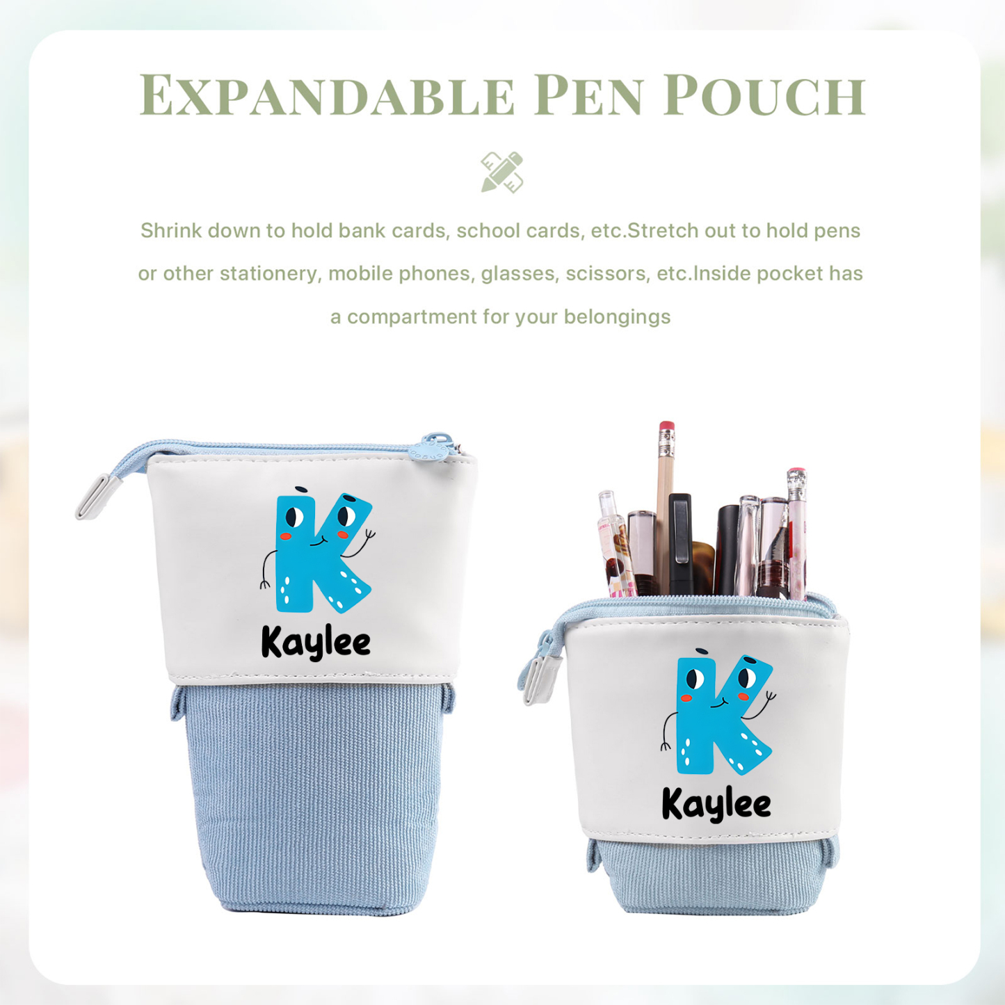 Personalized Pencil Case Custom Name And Letter Pencil Case Back To School Gift For Boys Girls