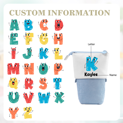 Personalized Pencil Case Custom Name And Letter Pencil Case Back To School Gift For Boys Girls