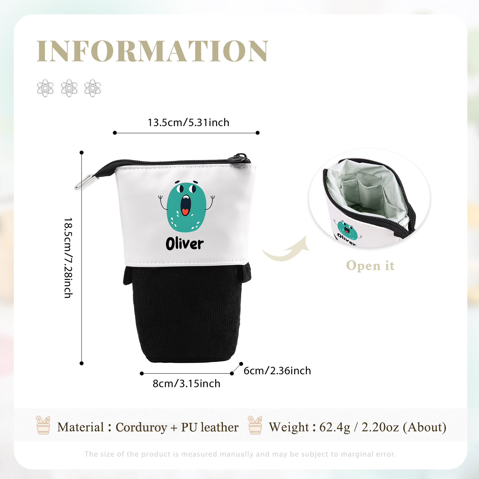 Personalized Pencil Case Custom Name And Letter Pencil Case Back To School Gift For Boys Girls