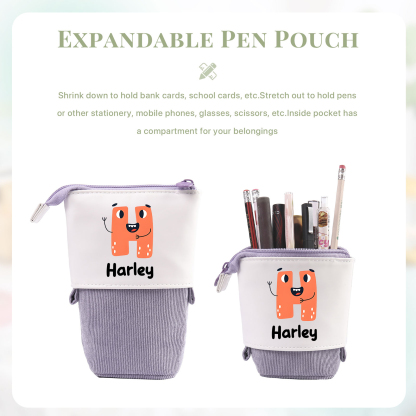 Personalized Pencil Case Custom Name And Letter Pencil Case Back To School Gift For Boys Girls