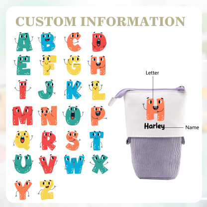 Personalized Pencil Case Custom Name And Letter Pencil Case Back To School Gift For Boys Girls