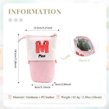 Personalized Pencil Case Custom Name And Letter Pencil Case Back To School Gift For Boys Girls