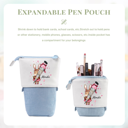 Personalized Pencil Case Custom Name Rabbit Pencil Case Back To School Gift For Boys Girls