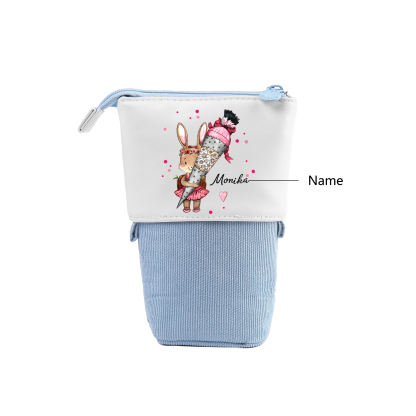 Personalized Pencil Case Custom Name Rabbit Pencil Case Back To School Gift For Boys Girls