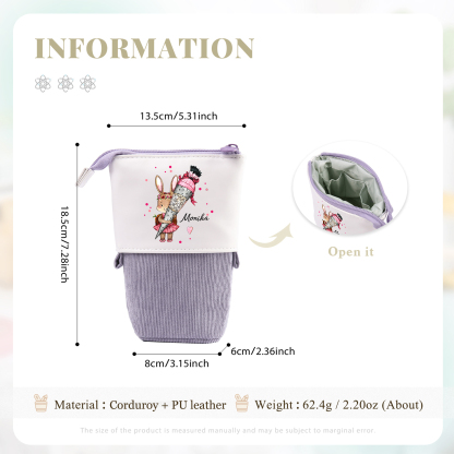 Personalized Pencil Case Custom Name Rabbit Pencil Case Back To School Gift For Boys Girls