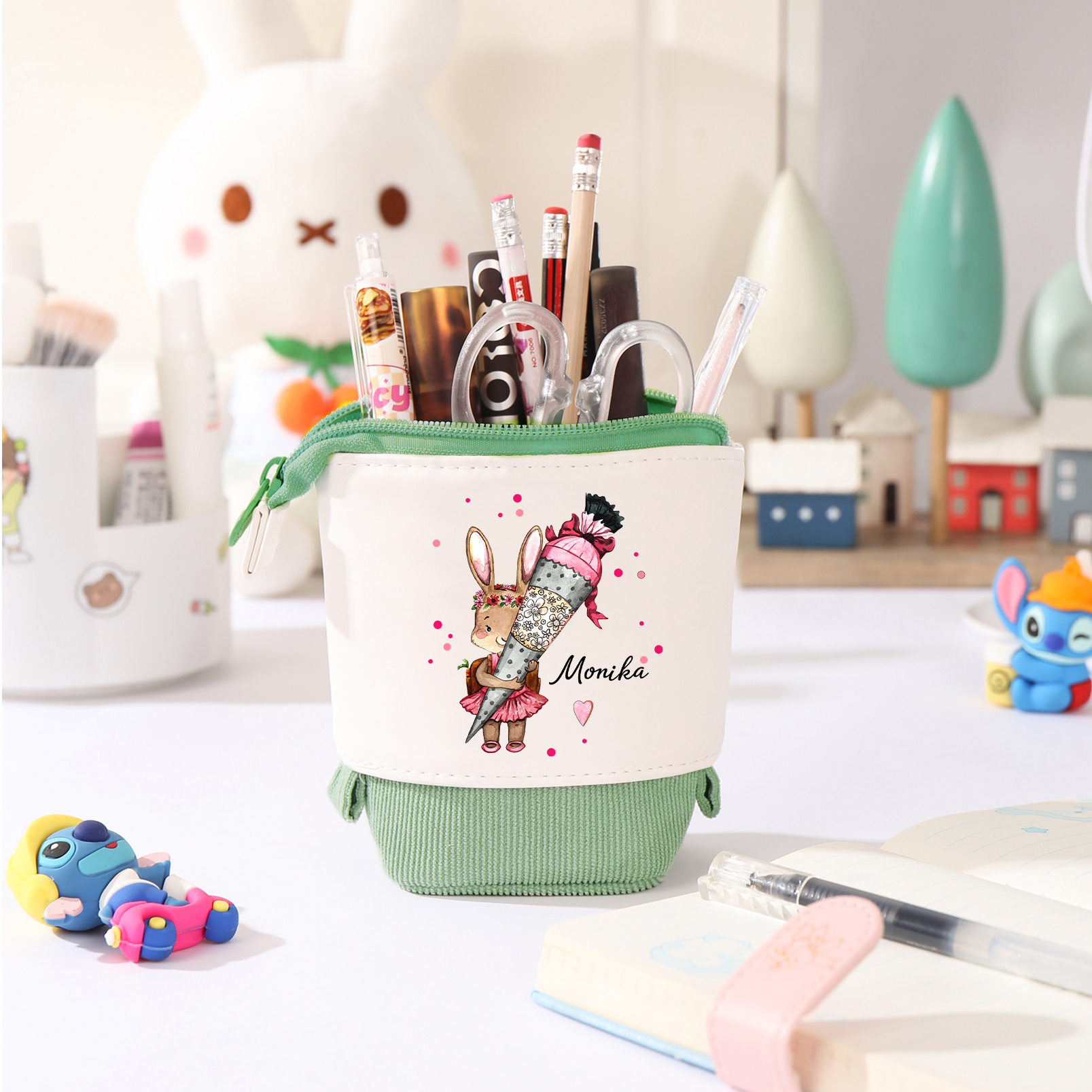 Personalized Pencil Case Custom Name Rabbit Pencil Case Back To School Gift For Boys Girls