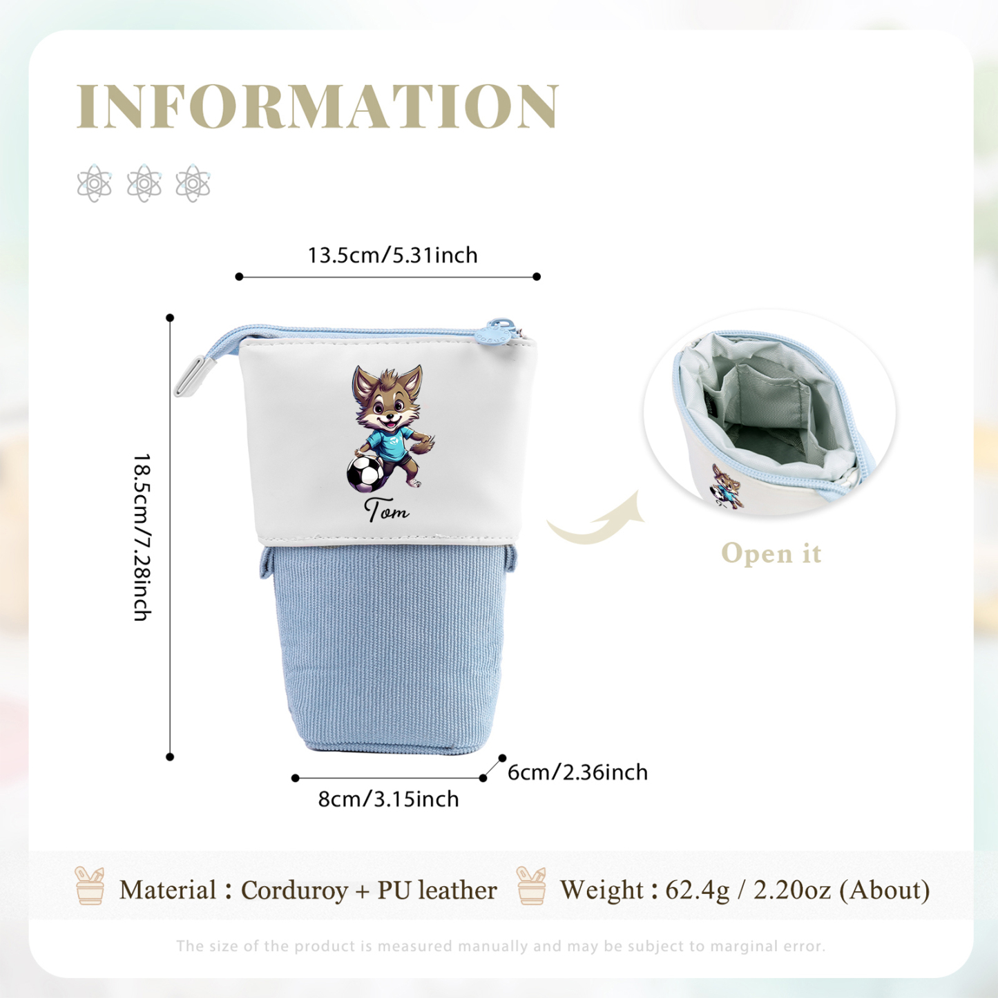 Personalized Pencil Case Custom Name Rabbit Pencil Case Back To School Gift For Boys Girls