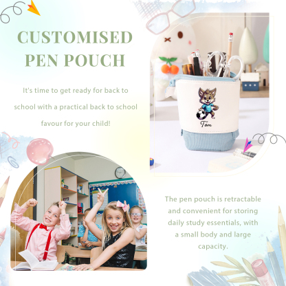 Personalized Pencil Case Custom Name Rabbit Pencil Case Back To School Gift For Boys Girls