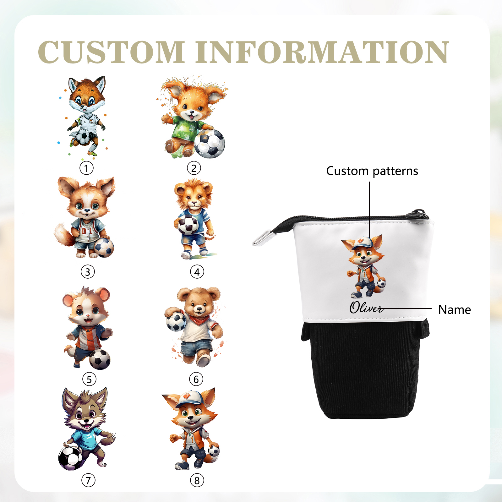 Personalized Pencil Case Custom Name Rabbit Pencil Case Back To School Gift For Boys Girls