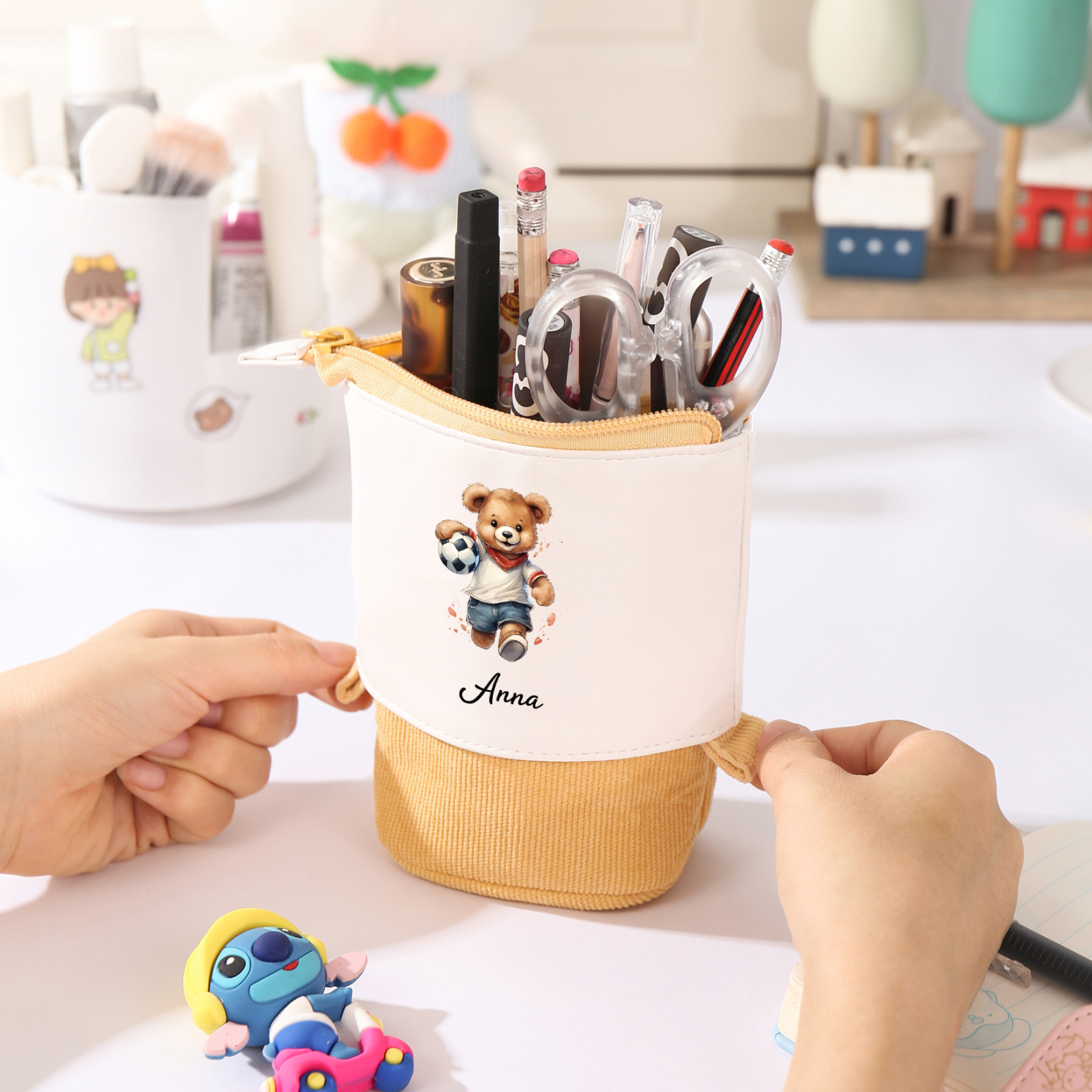 Personalized Pencil Case Custom Name Rabbit Pencil Case Back To School Gift For Boys Girls