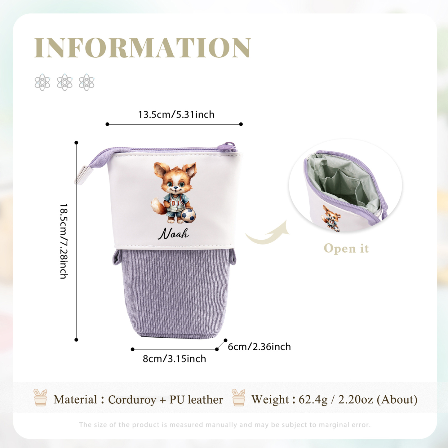 Personalized Pencil Case Custom Name Rabbit Pencil Case Back To School Gift For Boys Girls