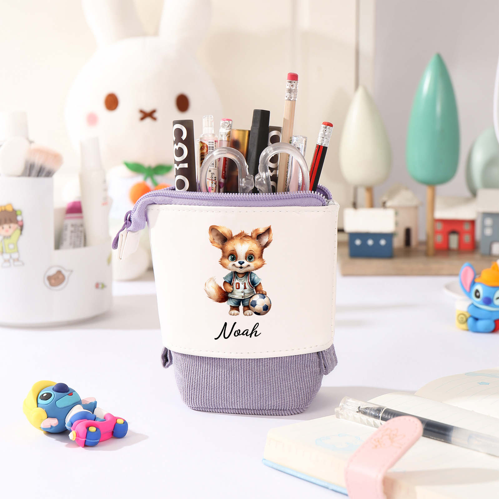 Personalized Pencil Case Custom Name Rabbit Pencil Case Back To School Gift For Boys Girls