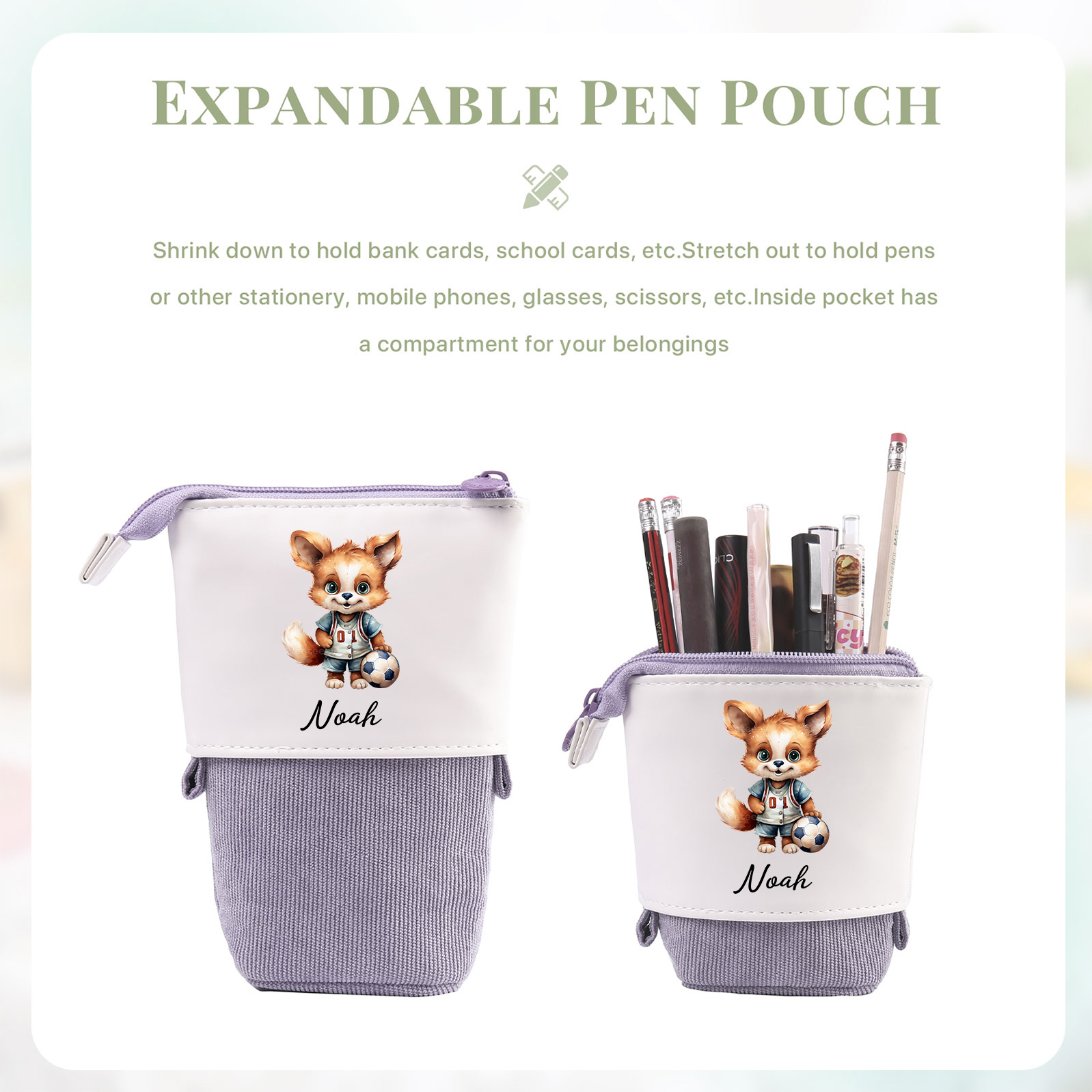 Personalized Pencil Case Custom Name Rabbit Pencil Case Back To School Gift For Boys Girls