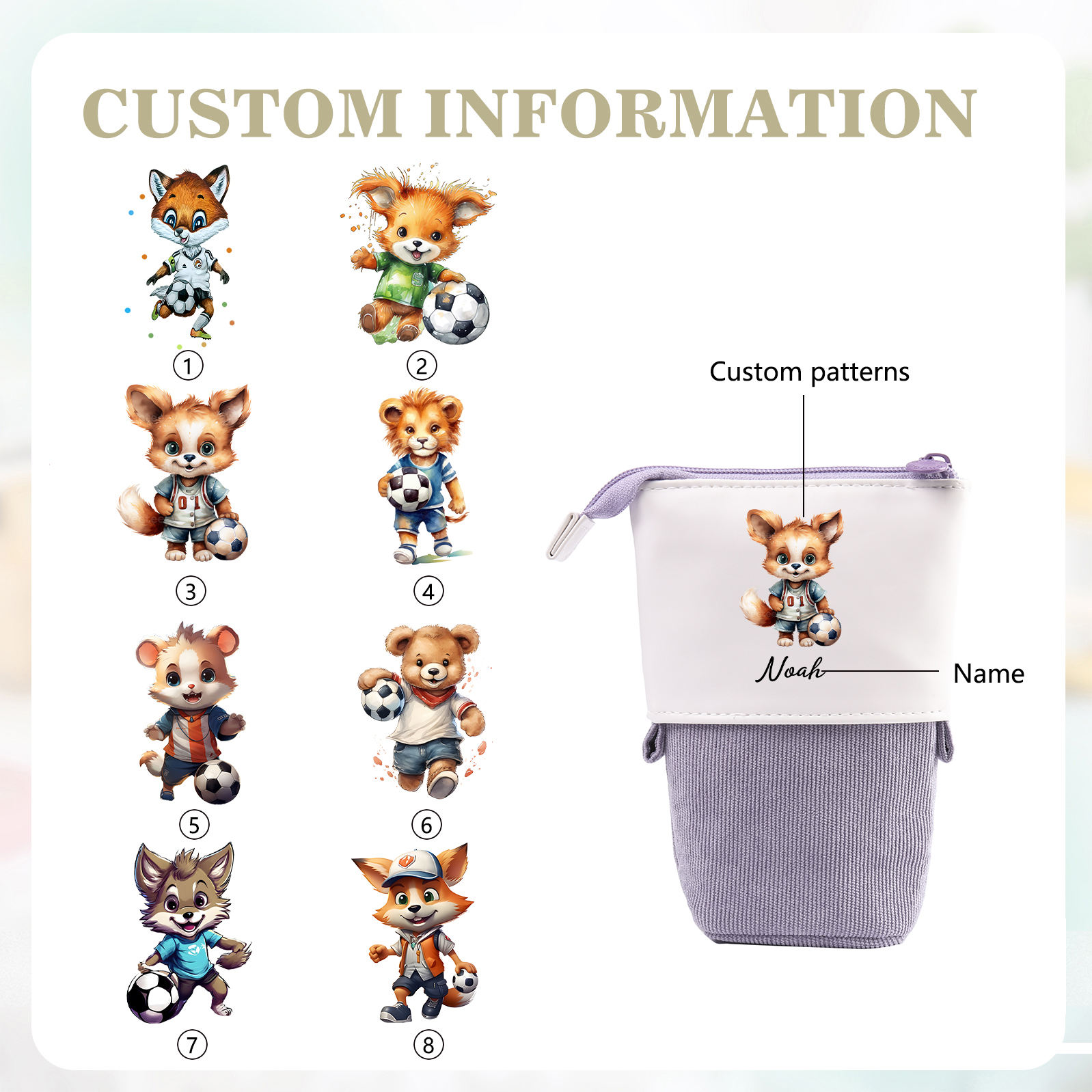 Personalized Pencil Case Custom Name Rabbit Pencil Case Back To School Gift For Boys Girls