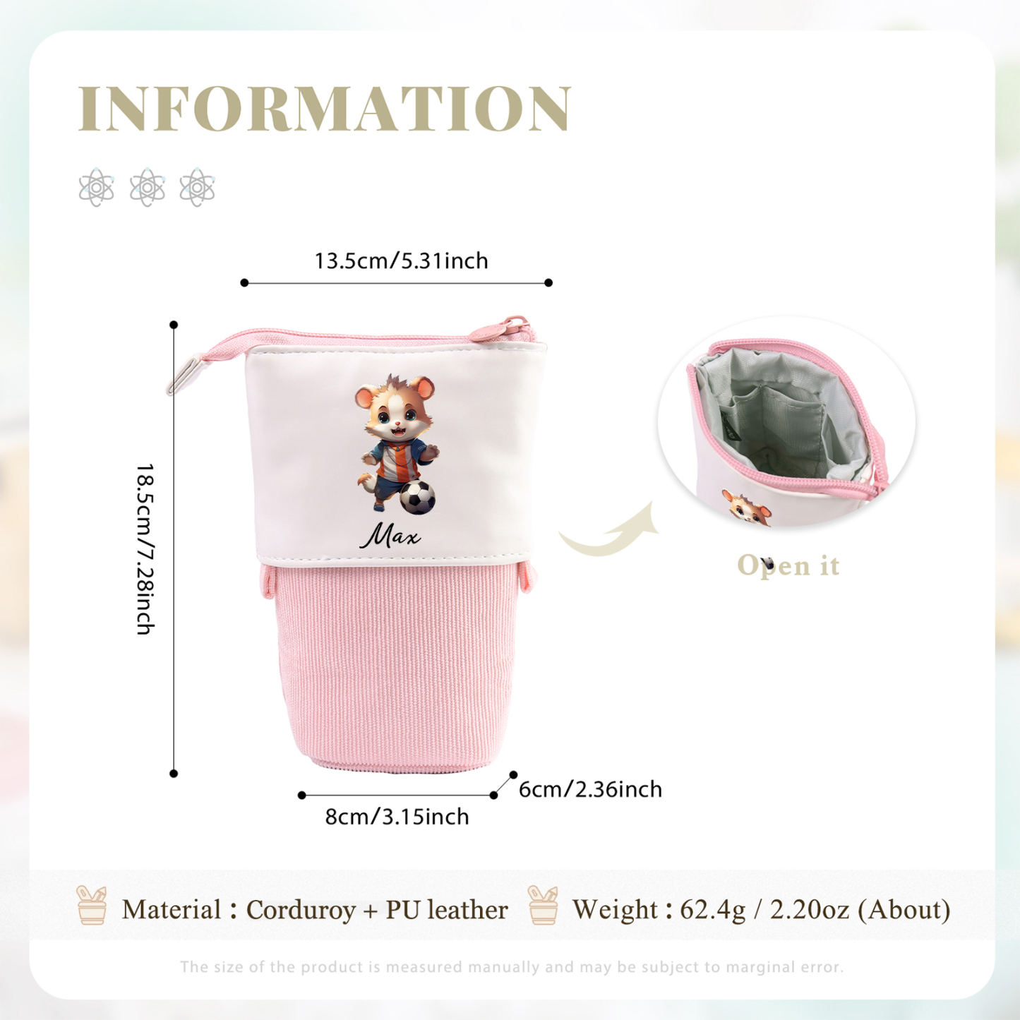 Personalized Pencil Case Custom Name Rabbit Pencil Case Back To School Gift For Boys Girls