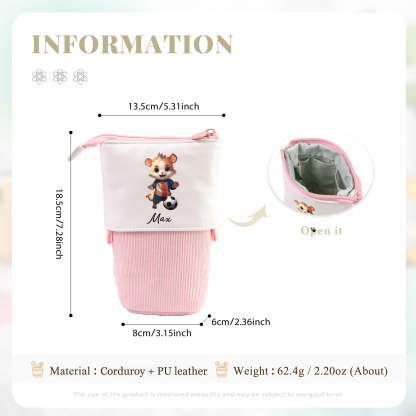 Personalized Pencil Case Custom Name Rabbit Pencil Case Back To School Gift For Boys Girls