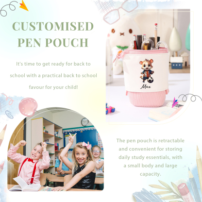 Personalized Pencil Case Custom Name Rabbit Pencil Case Back To School Gift For Boys Girls