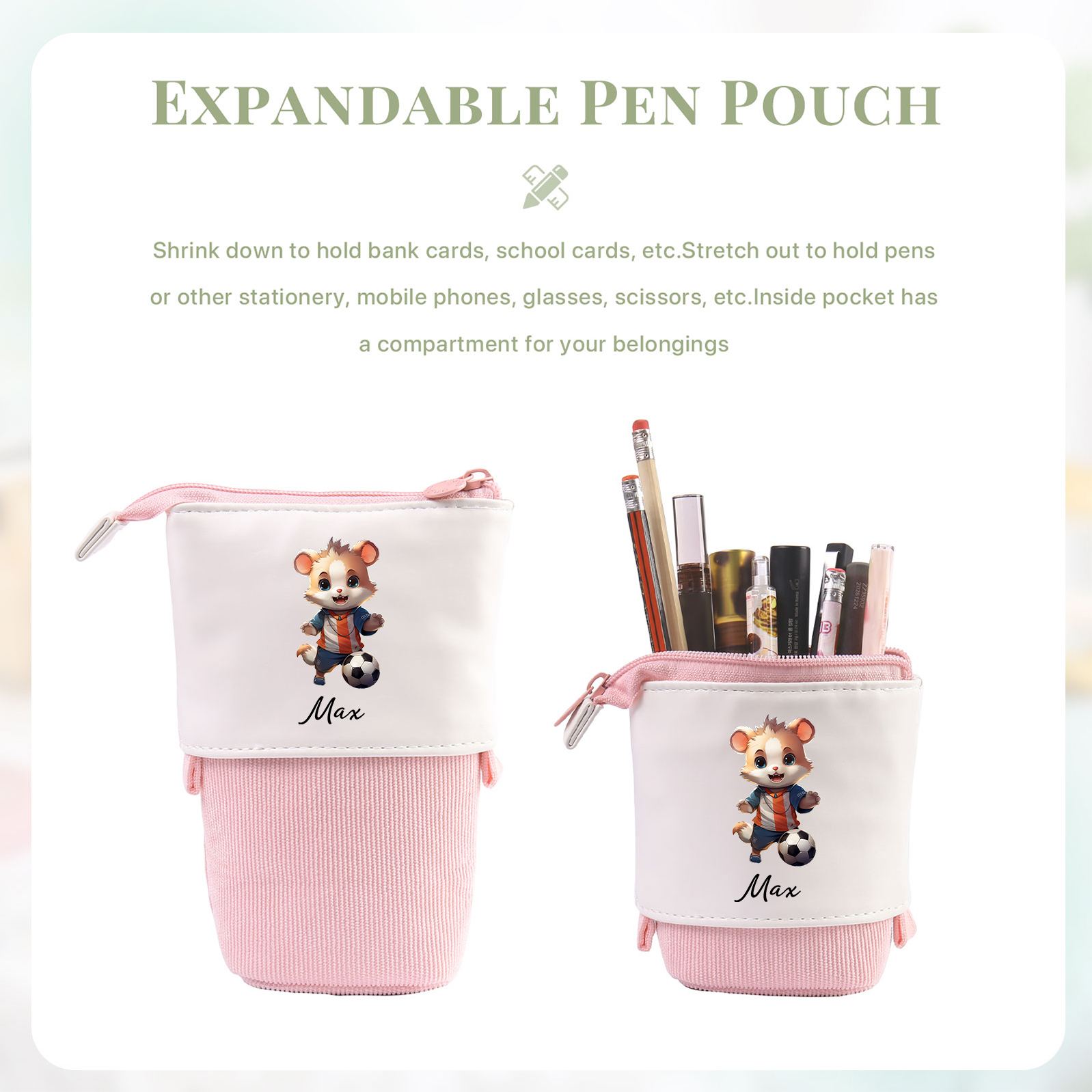 Personalized Pencil Case Custom Name Rabbit Pencil Case Back To School Gift For Boys Girls