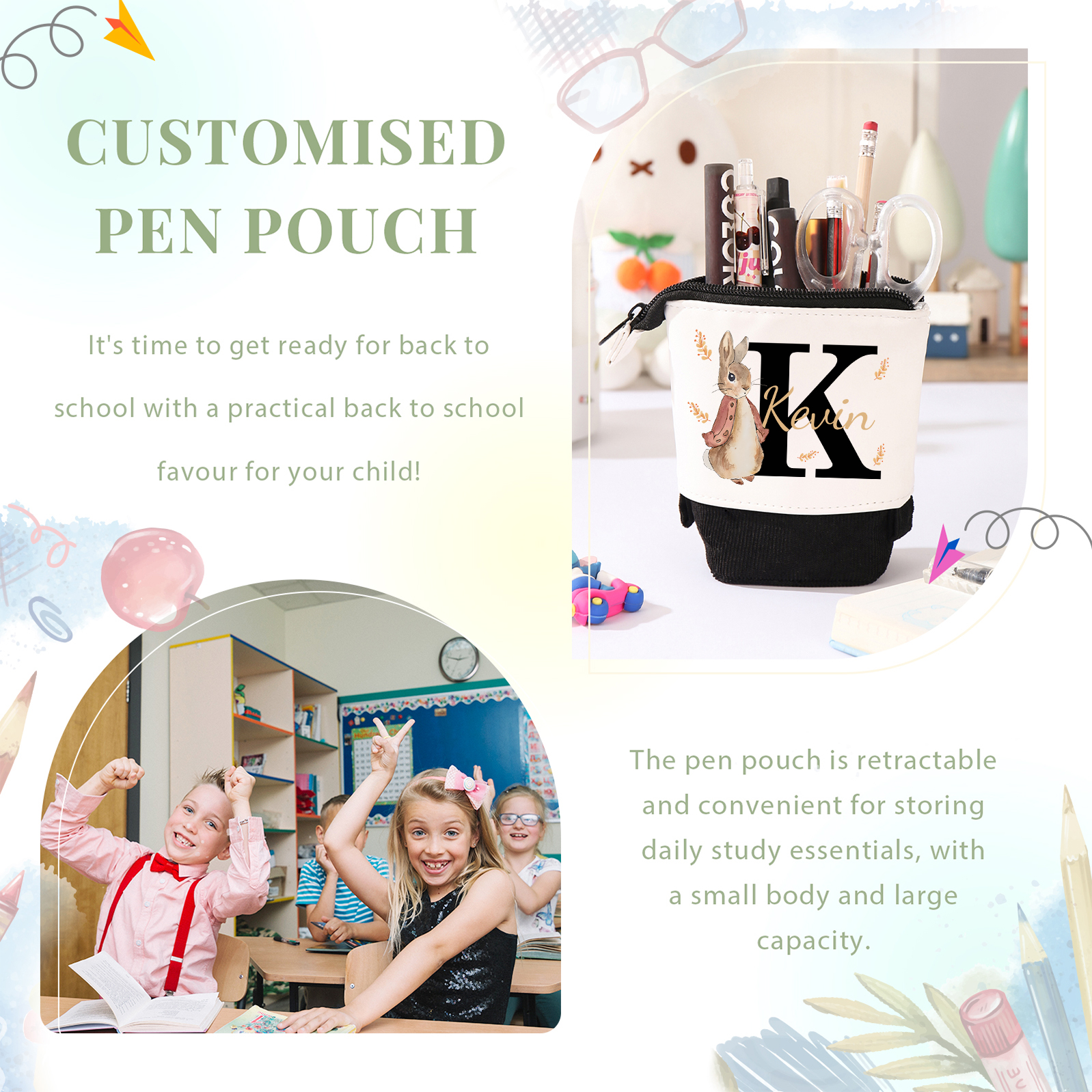 Personalized Pencil Case Custom Name And Dinosaur Pencil Case Back To School Gift For Boys Girls