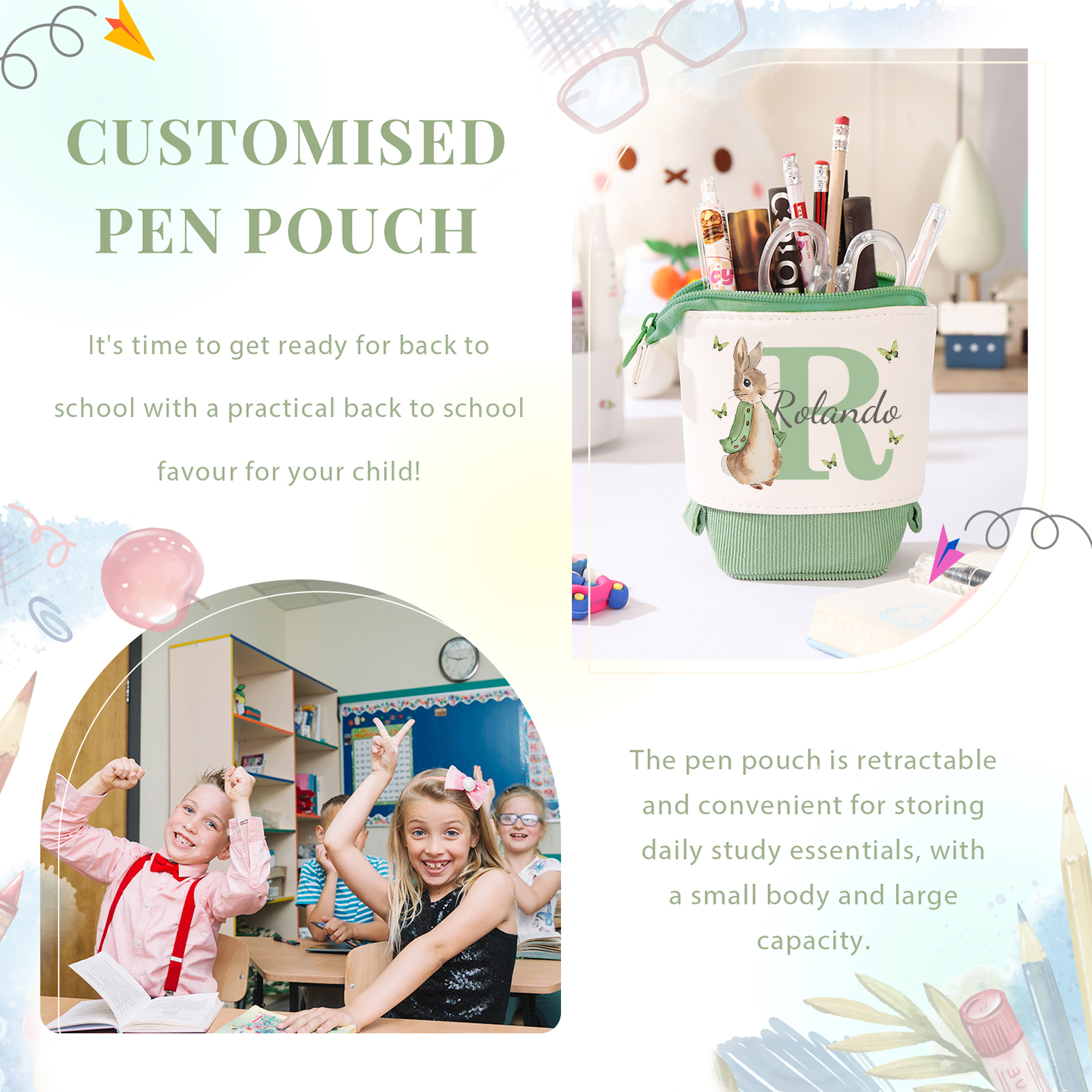 Personalized Pencil Case Custom Name And Dinosaur Pencil Case Back To School Gift For Boys Girls