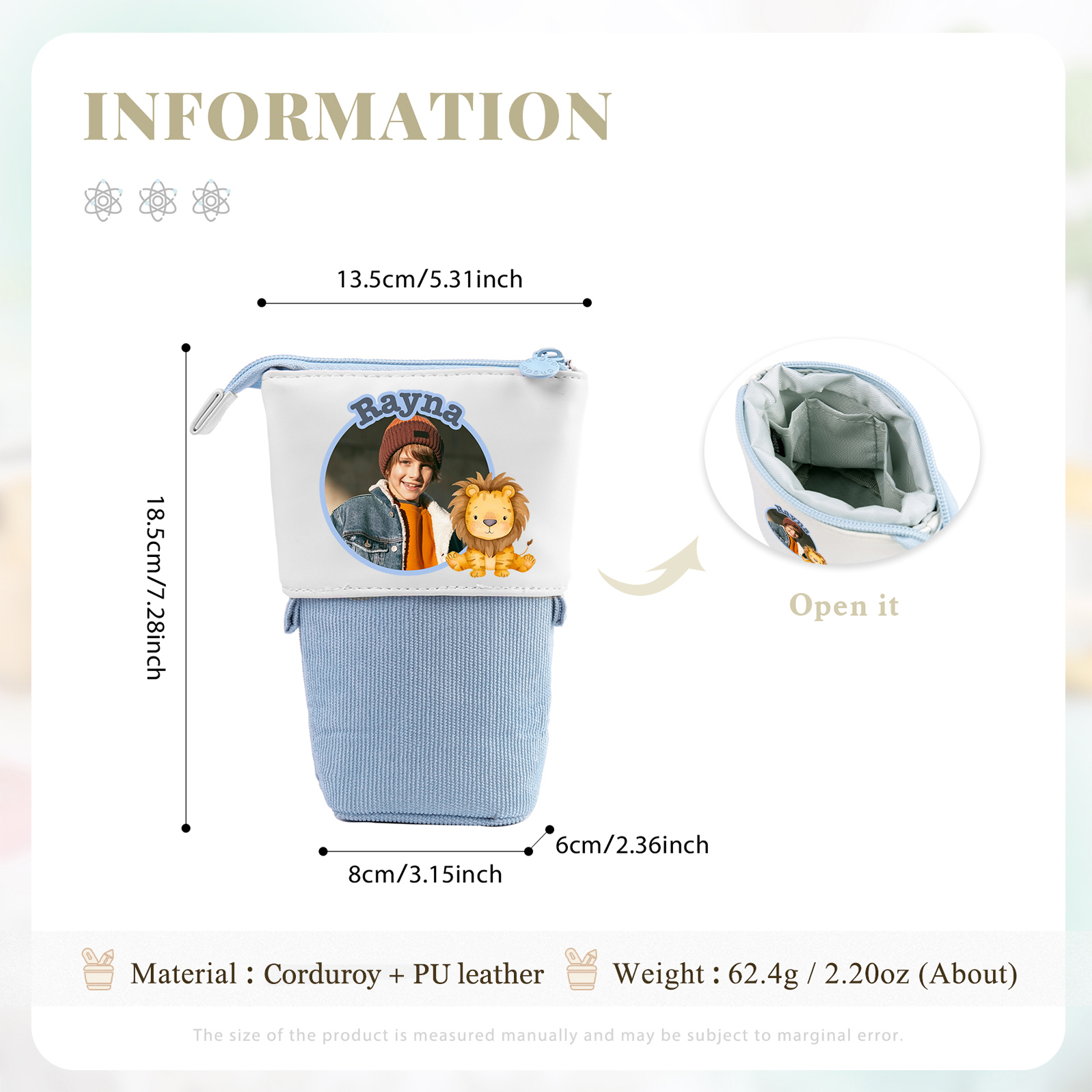 Personalized Pencil Case Custom Name And Animal Pencil Case Back To School Gift For Boys Girls