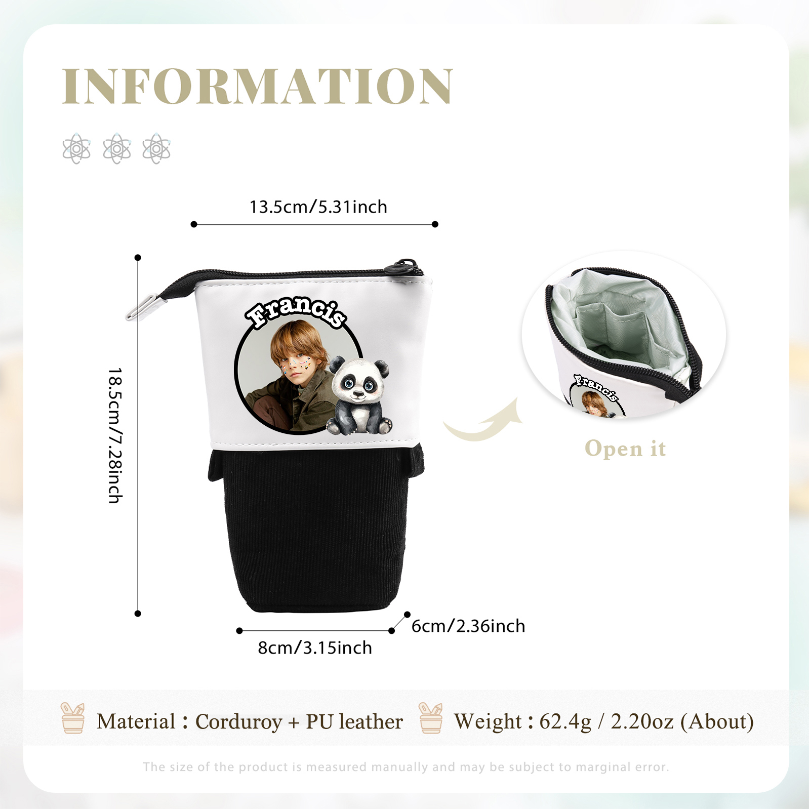 Personalized Pencil Case Custom Name And Animal Pencil Case Back To School Gift For Boys Girls