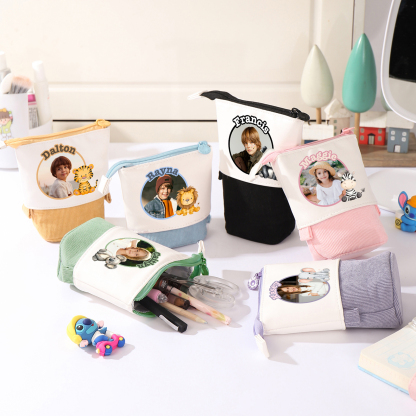 Personalized Pencil Case Custom Name And Animal Pencil Case Back To School Gift For Boys Girls