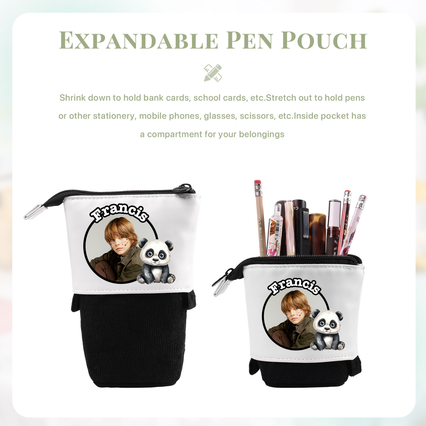 Personalized Pencil Case Custom Name And Animal Pencil Case Back To School Gift For Boys Girls