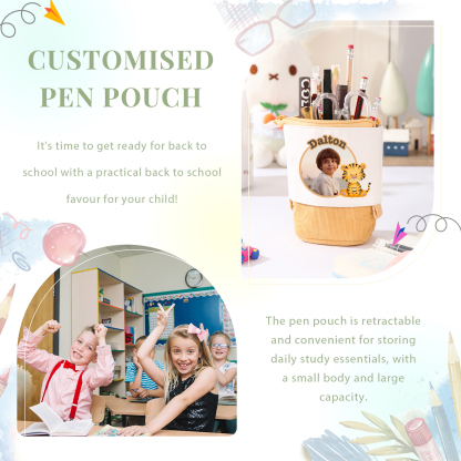 Personalized Pencil Case Custom Name And Animal Pencil Case Back To School Gift For Boys Girls