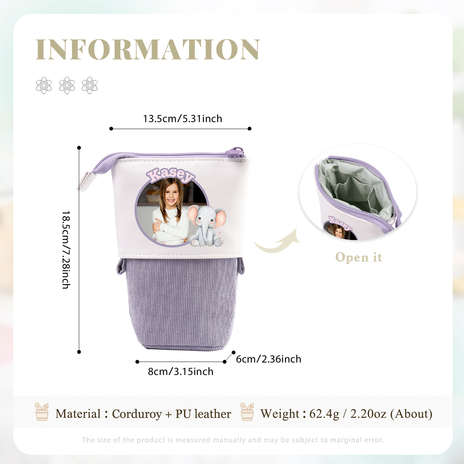 Personalized Pencil Case Custom Name And Animal Pencil Case Back To School Gift For Boys Girls