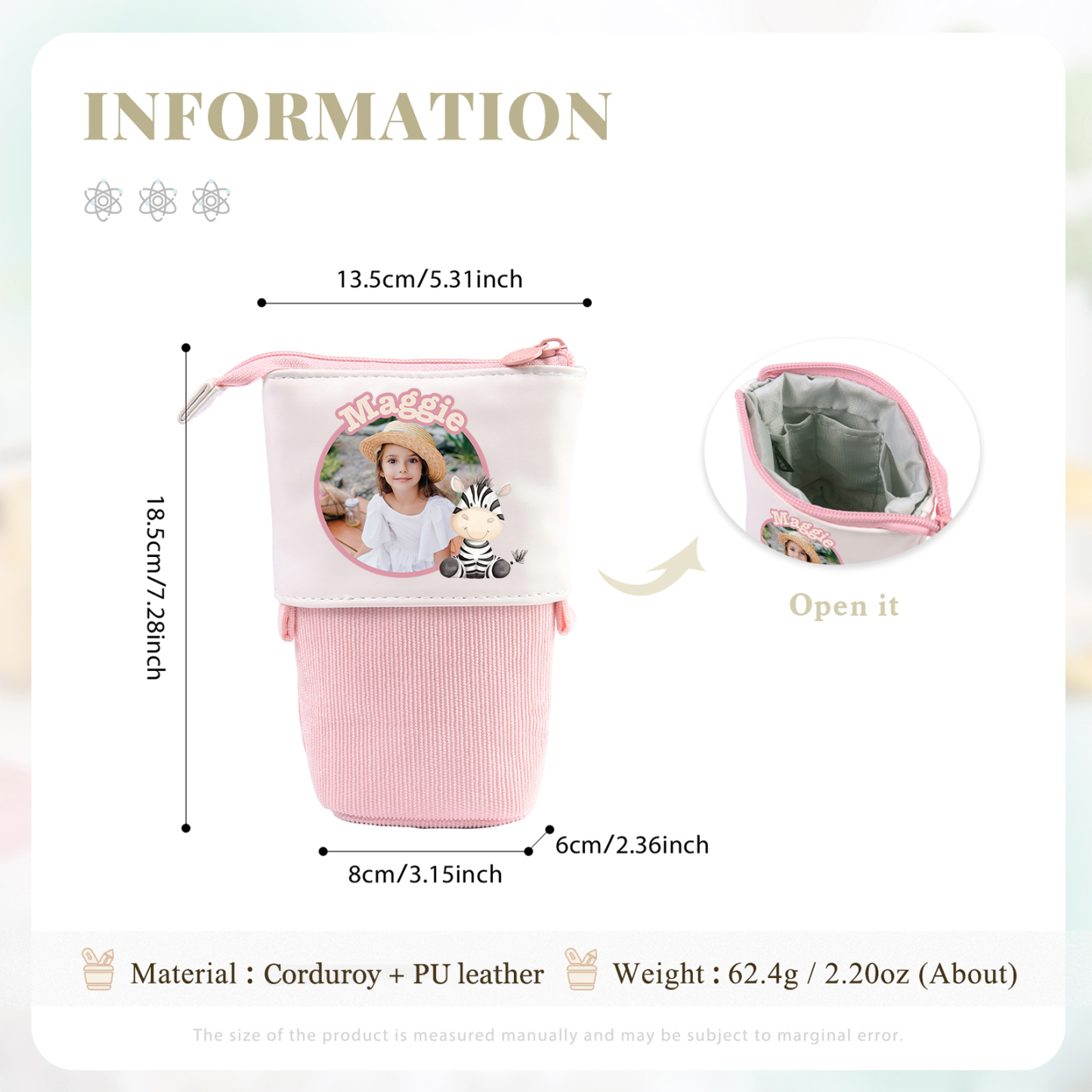 Personalized Pencil Case Custom Name And Animal Pencil Case Back To School Gift For Boys Girls