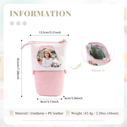 Personalized Pencil Case Custom Name And Animal Pencil Case Back To School Gift For Boys Girls