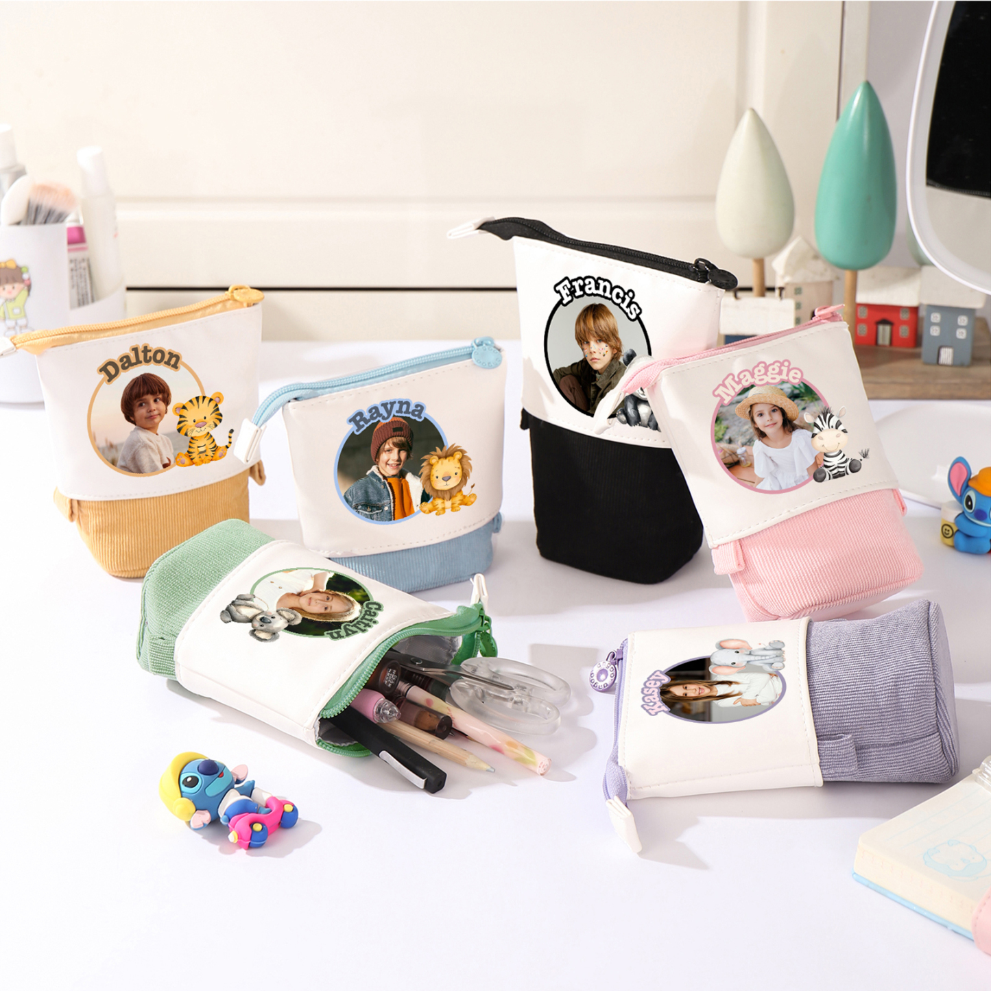 Personalized Pencil Case Custom Name And Animal Pencil Case Back To School Gift For Boys Girls