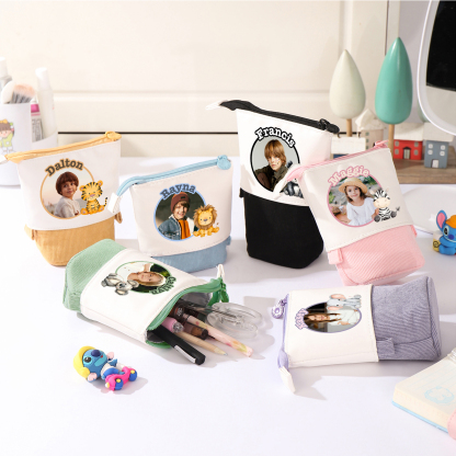 Personalized Pencil Case Custom Name And Animal Pencil Case Back To School Gift For Boys Girls