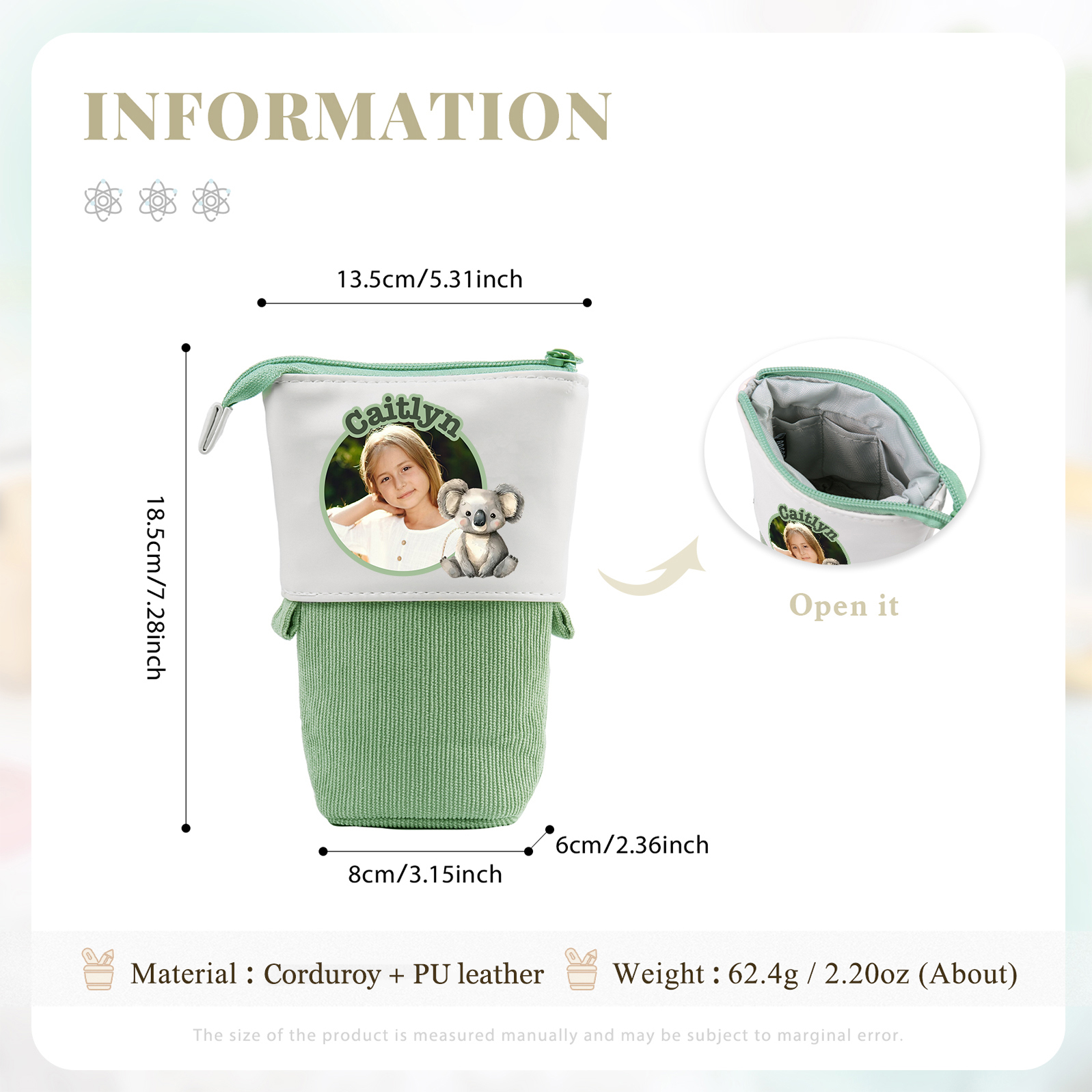 Personalized Pencil Case Custom Name And Animal Pencil Case Back To School Gift For Boys Girls