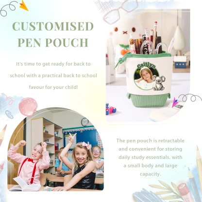 Personalized Pencil Case Custom Name And Animal Pencil Case Back To School Gift For Boys Girls