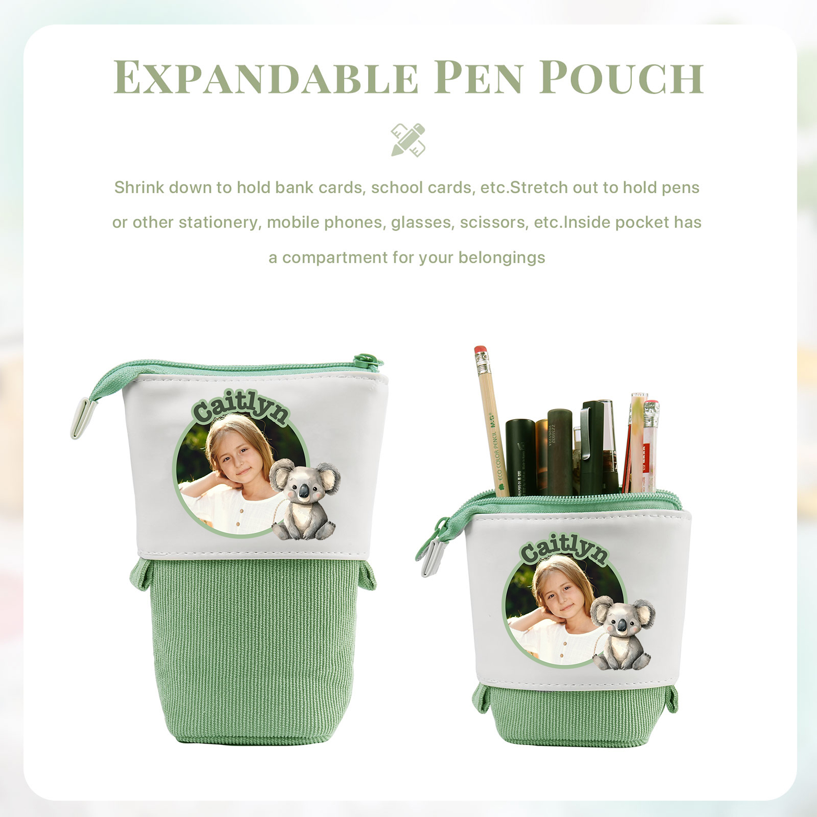 Personalized Pencil Case Custom Name And Animal Pencil Case Back To School Gift For Boys Girls