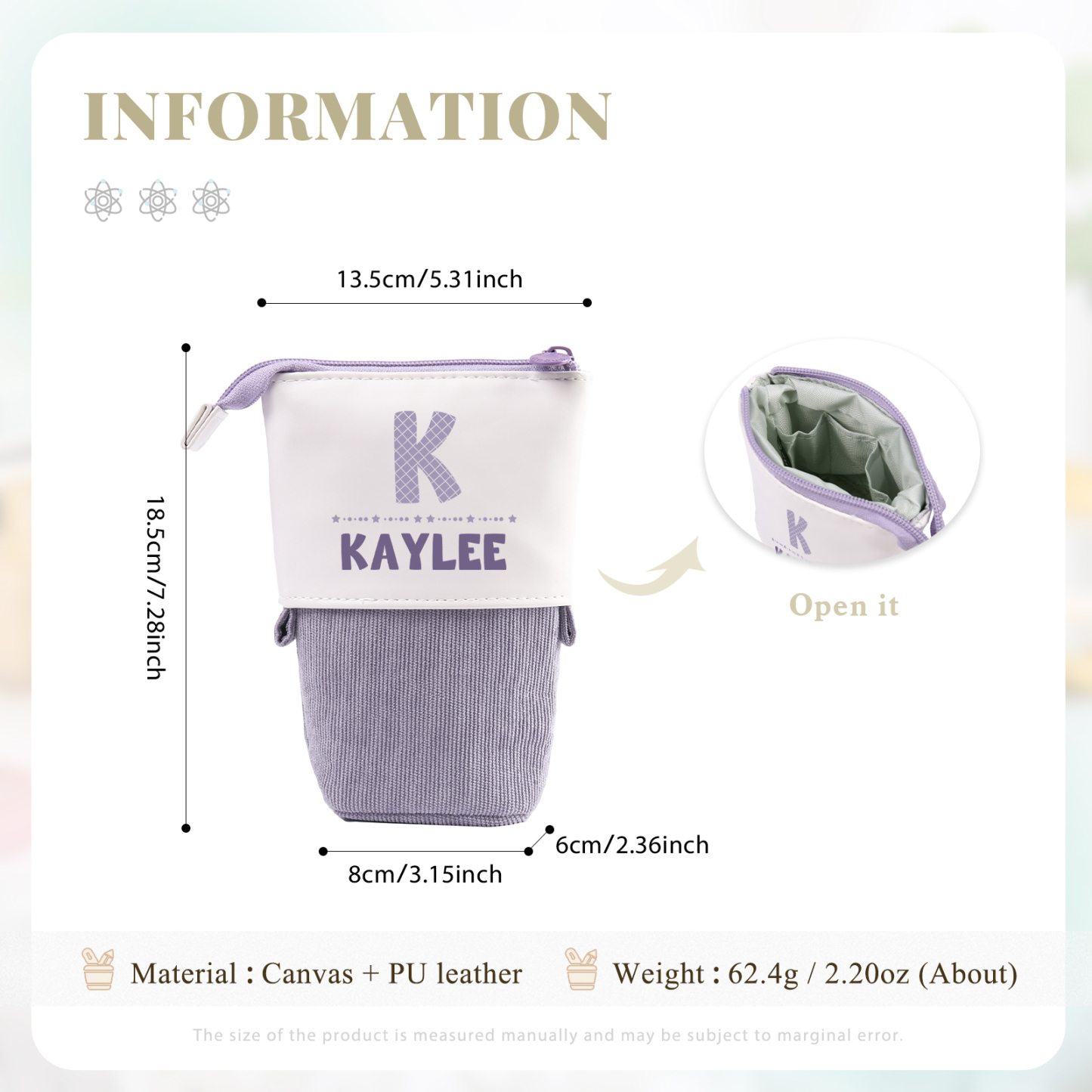 Personalized Pencil Case Custom Name And Letter Pencil Case Back To School Gift For Boys Girls