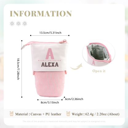 Personalized Pencil Case Custom Name And Letter Pencil Case Back To School Gift For Boys Girls