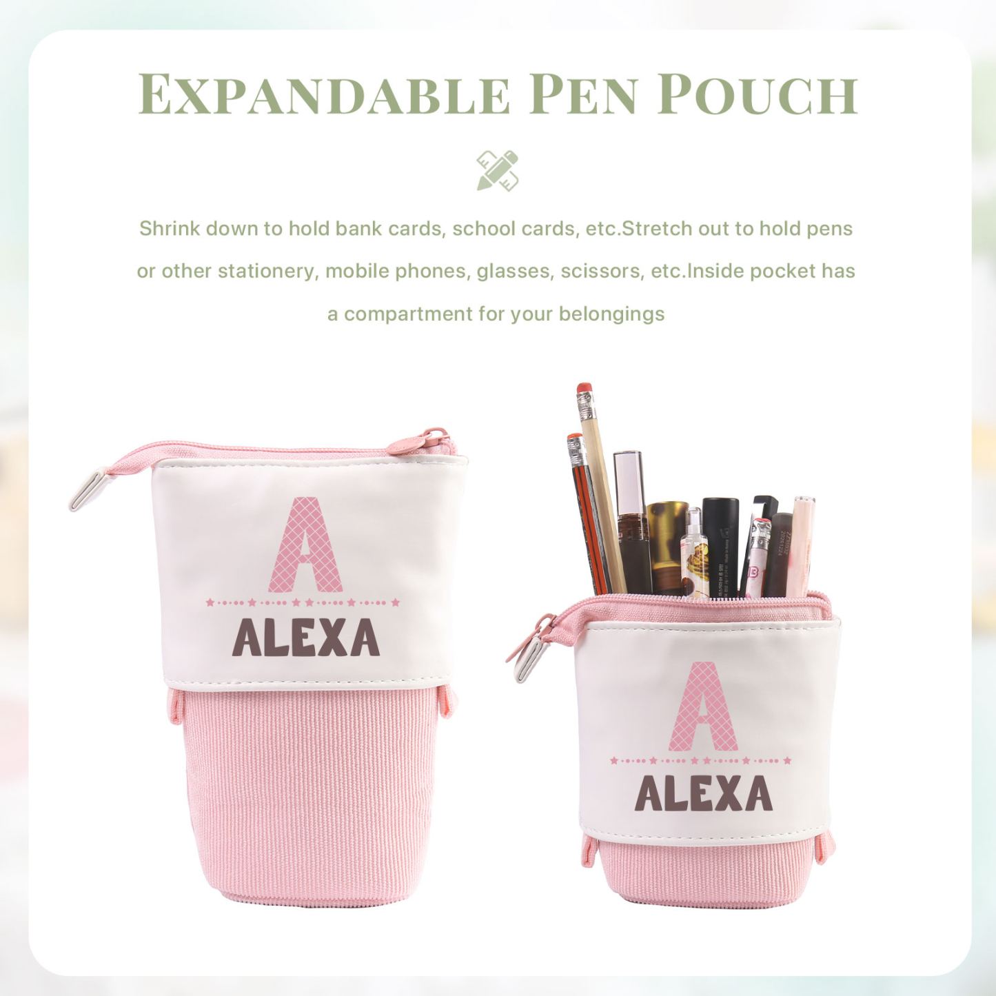 Personalized Pencil Case Custom Name And Letter Pencil Case Back To School Gift For Boys Girls