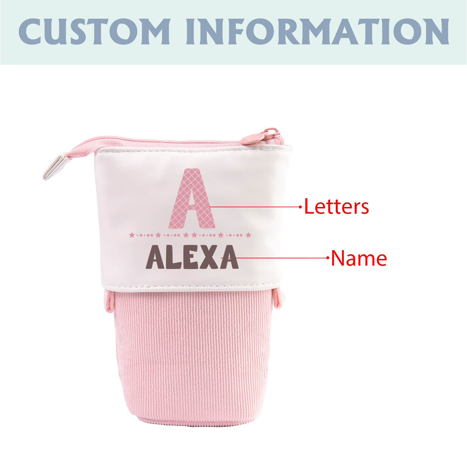 Personalized Pencil Case Custom Name And Letter Pencil Case Back To School Gift For Boys Girls