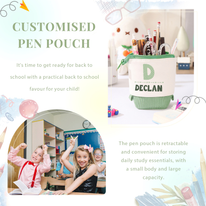 Personalized Pencil Case Custom Name And Letter Pencil Case Back To School Gift For Boys Girls