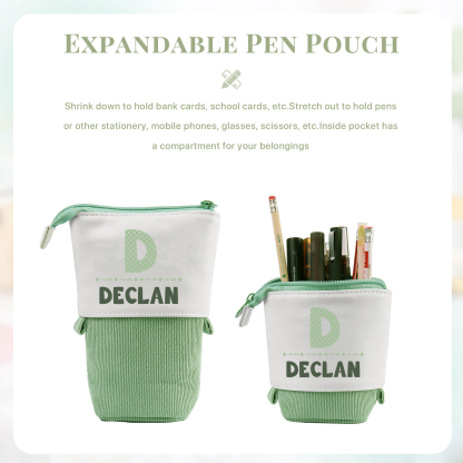 Personalized Pencil Case Custom Name And Letter Pencil Case Back To School Gift For Boys Girls