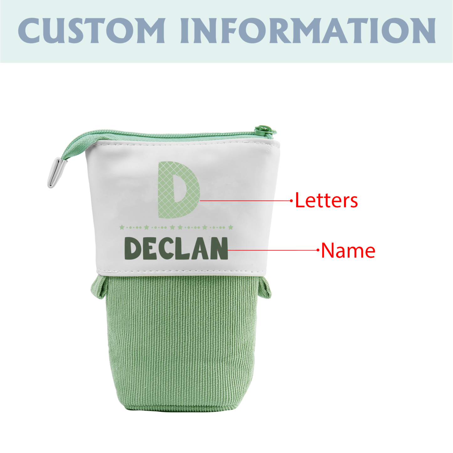 Personalized Pencil Case Custom Name And Letter Pencil Case Back To School Gift For Boys Girls