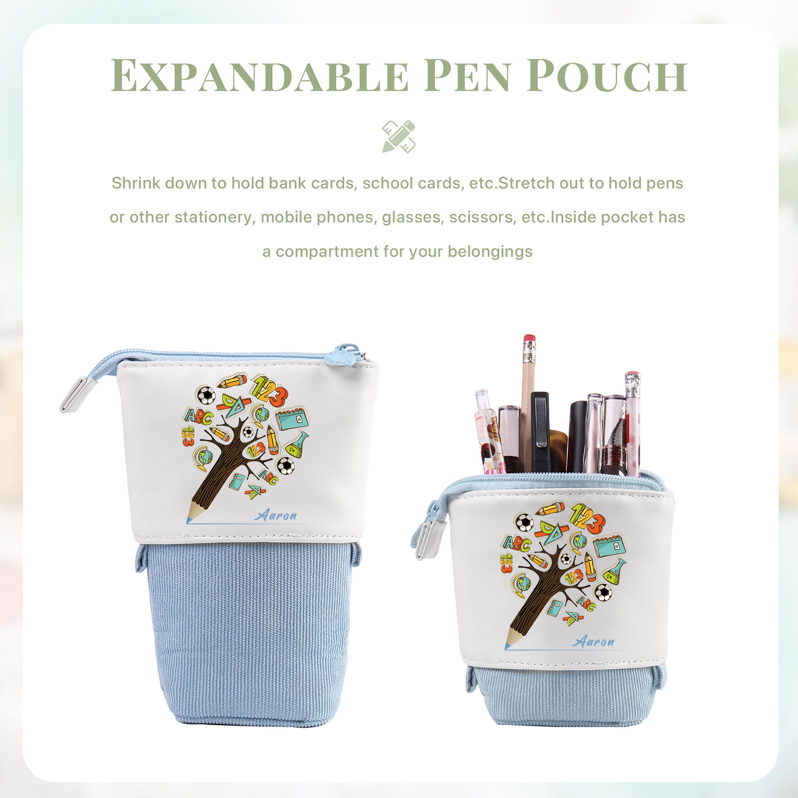 Personalized Pencil Case Custom Name And Animal pattern Pencil Case Back To School Gift For Boys Girls