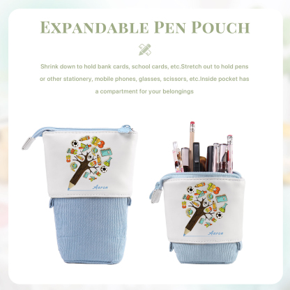 Personalized Pencil Case Custom Name And Animal pattern Pencil Case Back To School Gift For Boys Girls