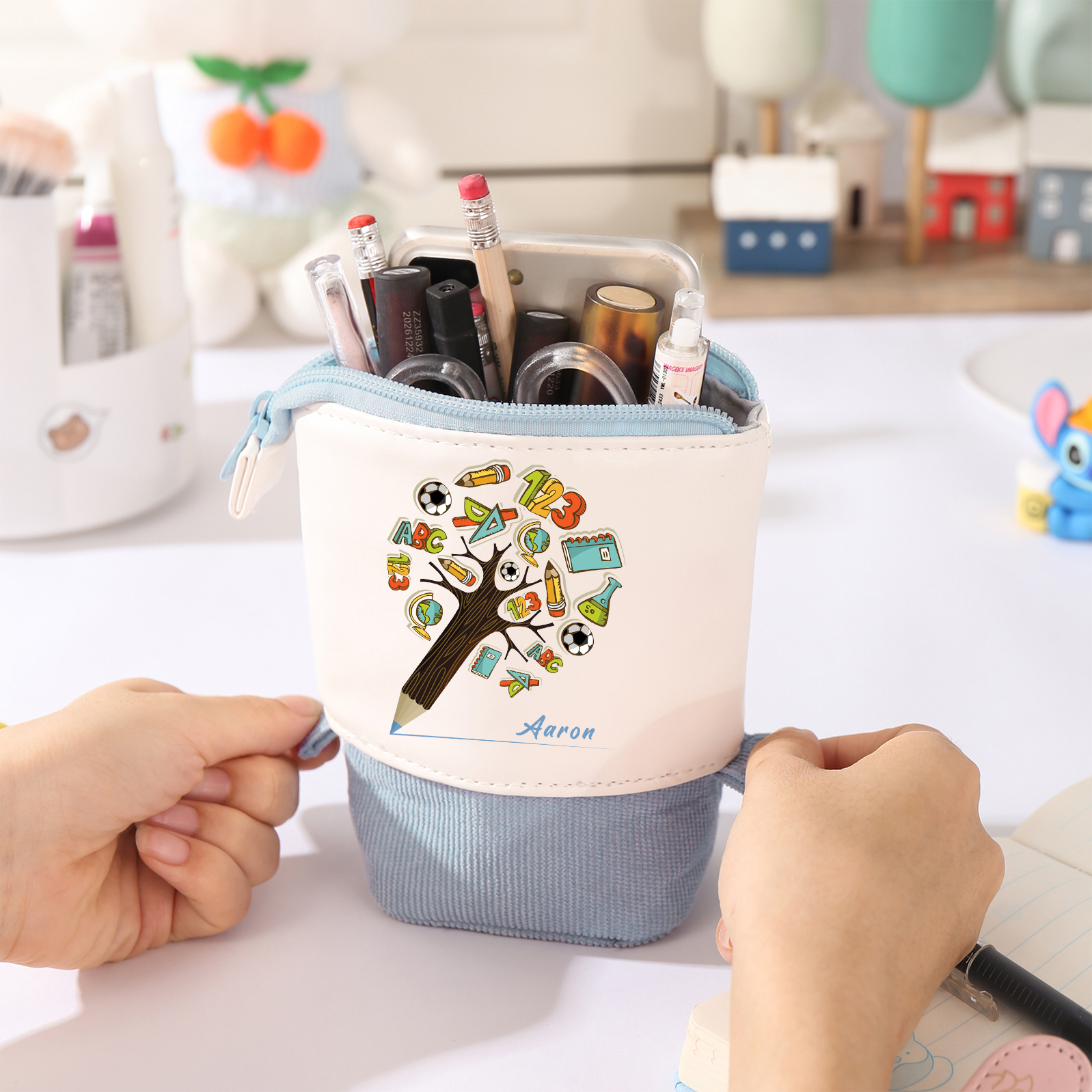 Personalized Pencil Case Custom Name And Animal pattern Pencil Case Back To School Gift For Boys Girls