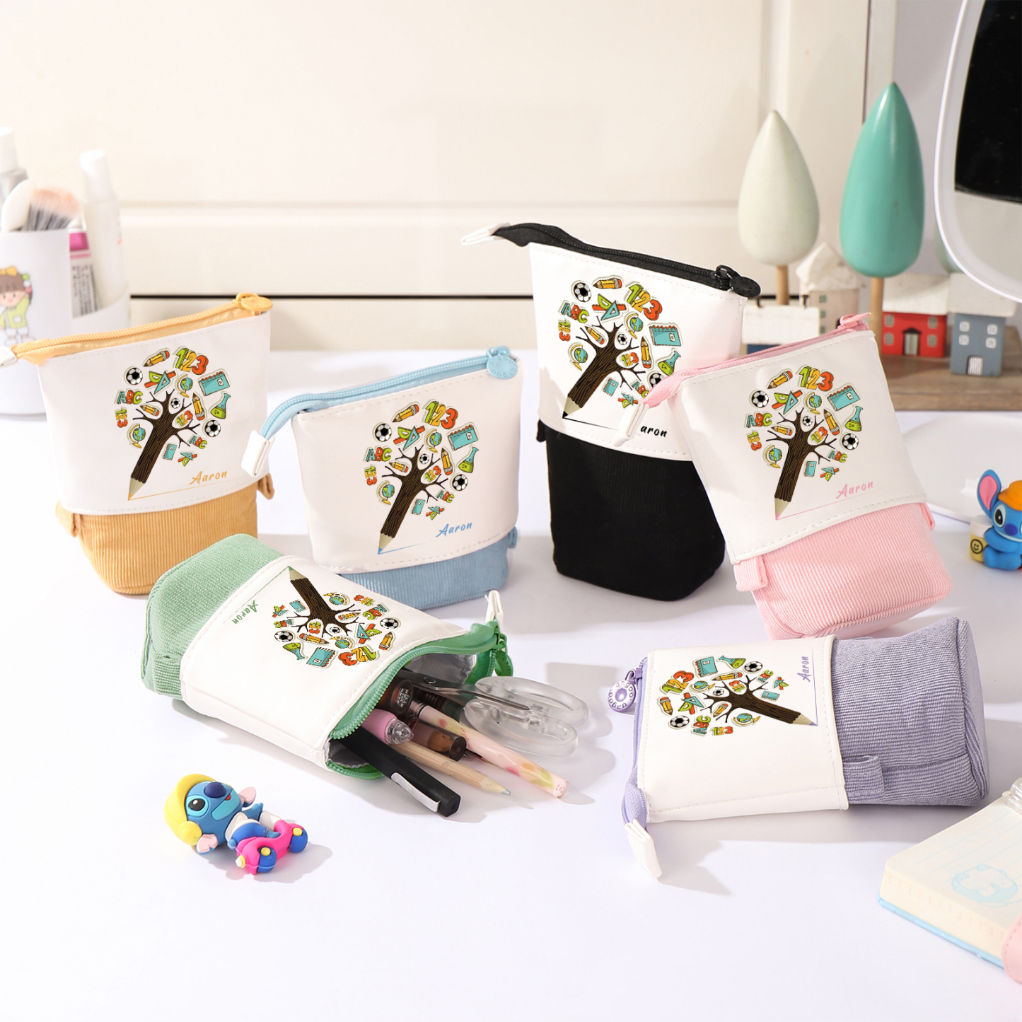 Personalized Pencil Case Custom Name And Animal pattern Pencil Case Back To School Gift For Boys Girls