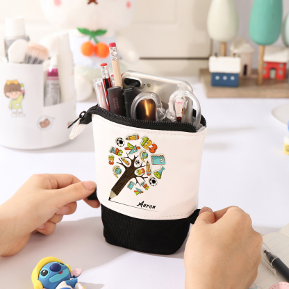 Personalized Pencil Case Custom Name And Animal pattern Pencil Case Back To School Gift For Boys Girls